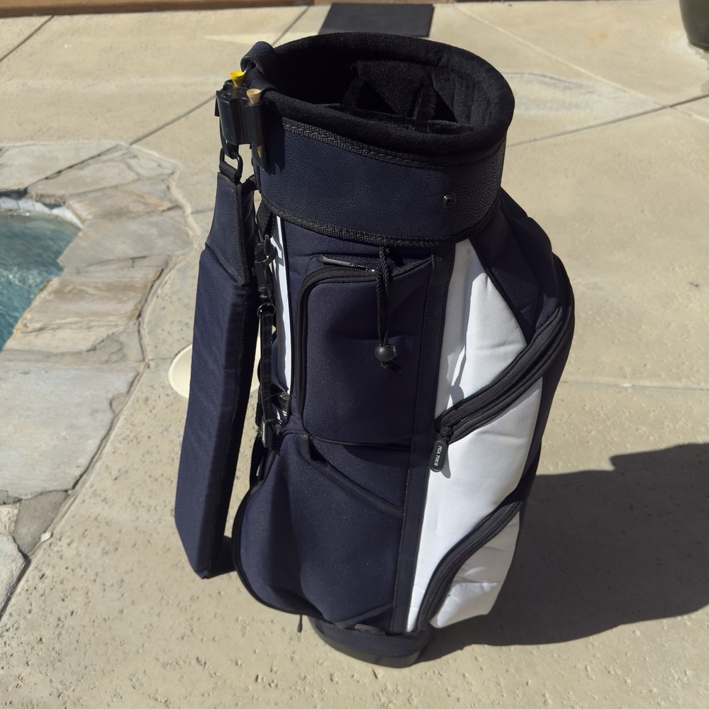PGA Tour Golf Bag Baby Blue And White Leather And Fabric Great Condition